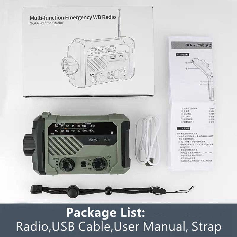 Multifunction Portable Emergency Radio with Flashlight