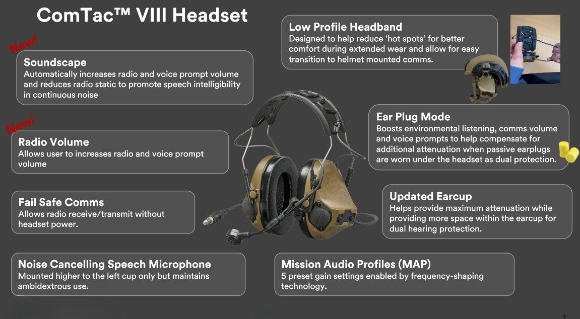Peltor ComTac VIII | High-Clarity Radio & Instant Hearing Protection w/ Fail-Safe Backup Comms