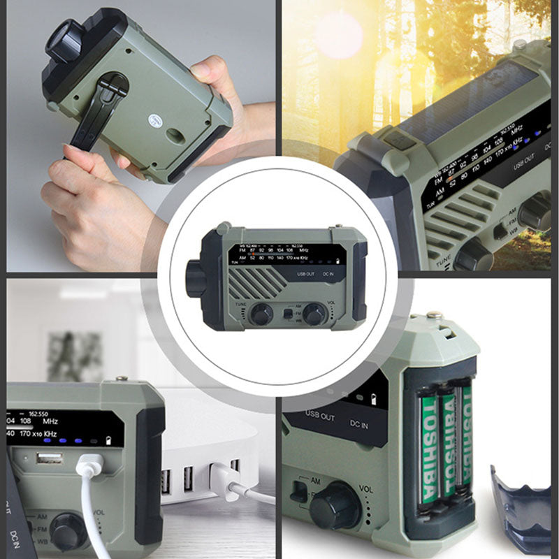 Multifunction Portable Emergency Radio with Flashlight
