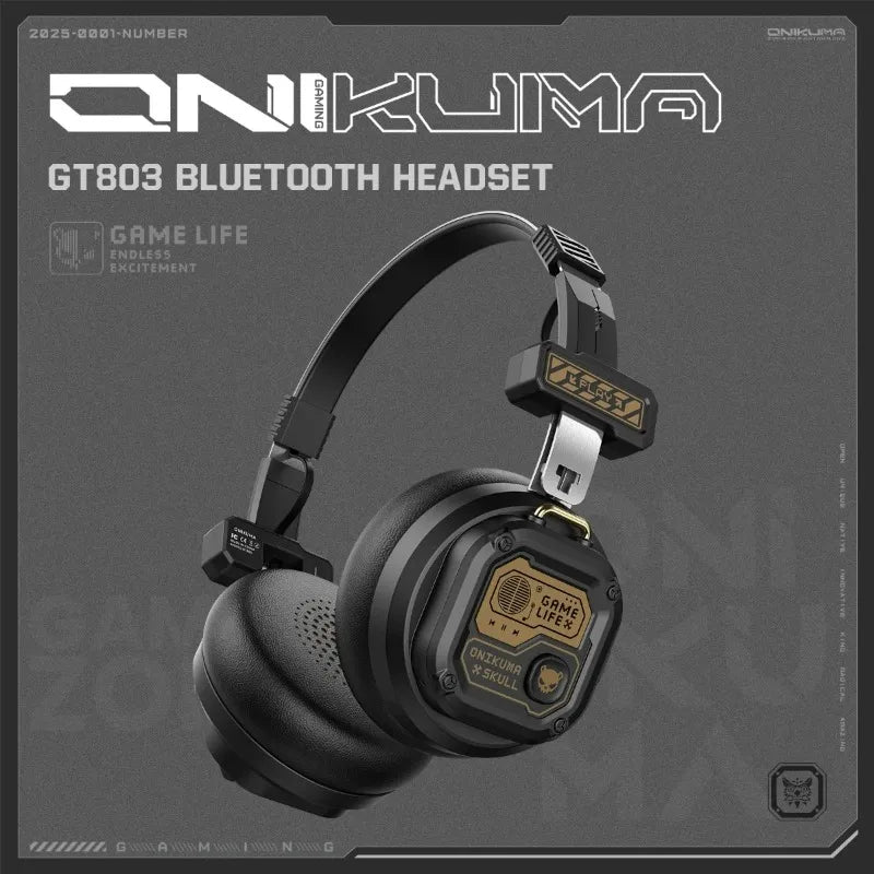 Onikuma Bluetooth Headphones Over Ear Hifi Stereo Music Headset Professional True Sports with Earphones TF/AUX Music Player
